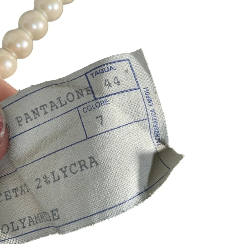 Italian Vintage Oppio black satin stretchy slit sides pants‎ IT 44, US 10 - Picture 6 of 7